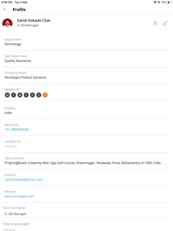 Zrzuty ekranu WorkApps iPad 